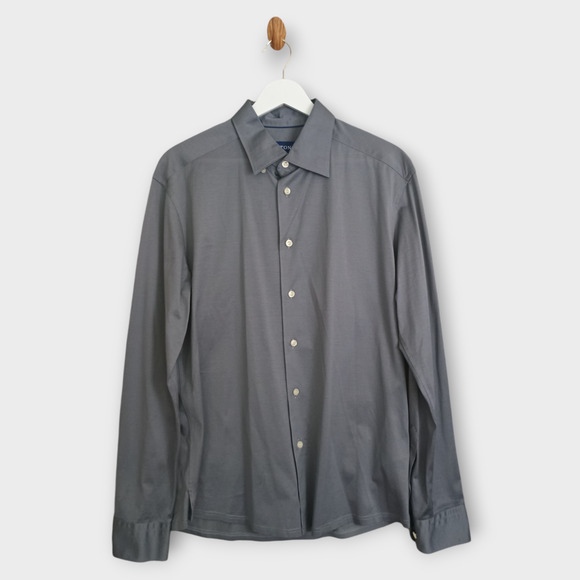 Eton Shirt Men Large Gray Modern Casual Career Office Classic Button Down - Picture 1 of 12
